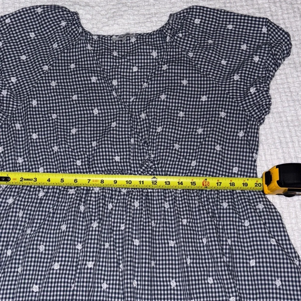 Gently Loved Embroidered Gingham Faux-Wrap Tie-Waist Midi Dress by Madewell - Picture 7 of 16
